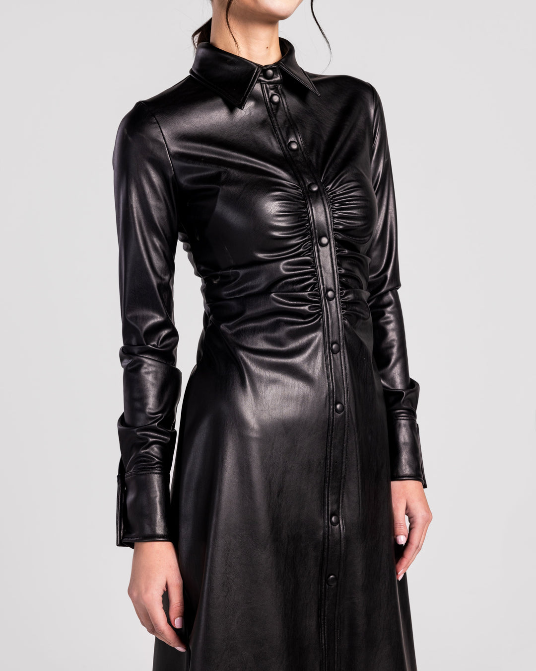 Mystique Leatherette Midi Dress