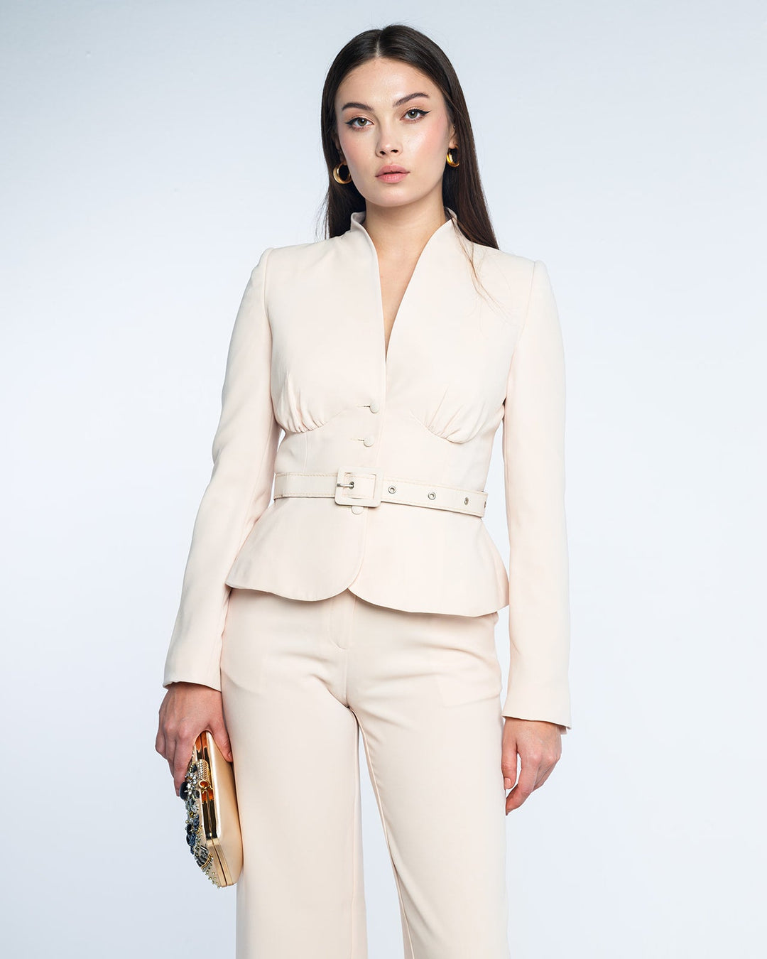 CAMELA BELTED MINI BLAZER