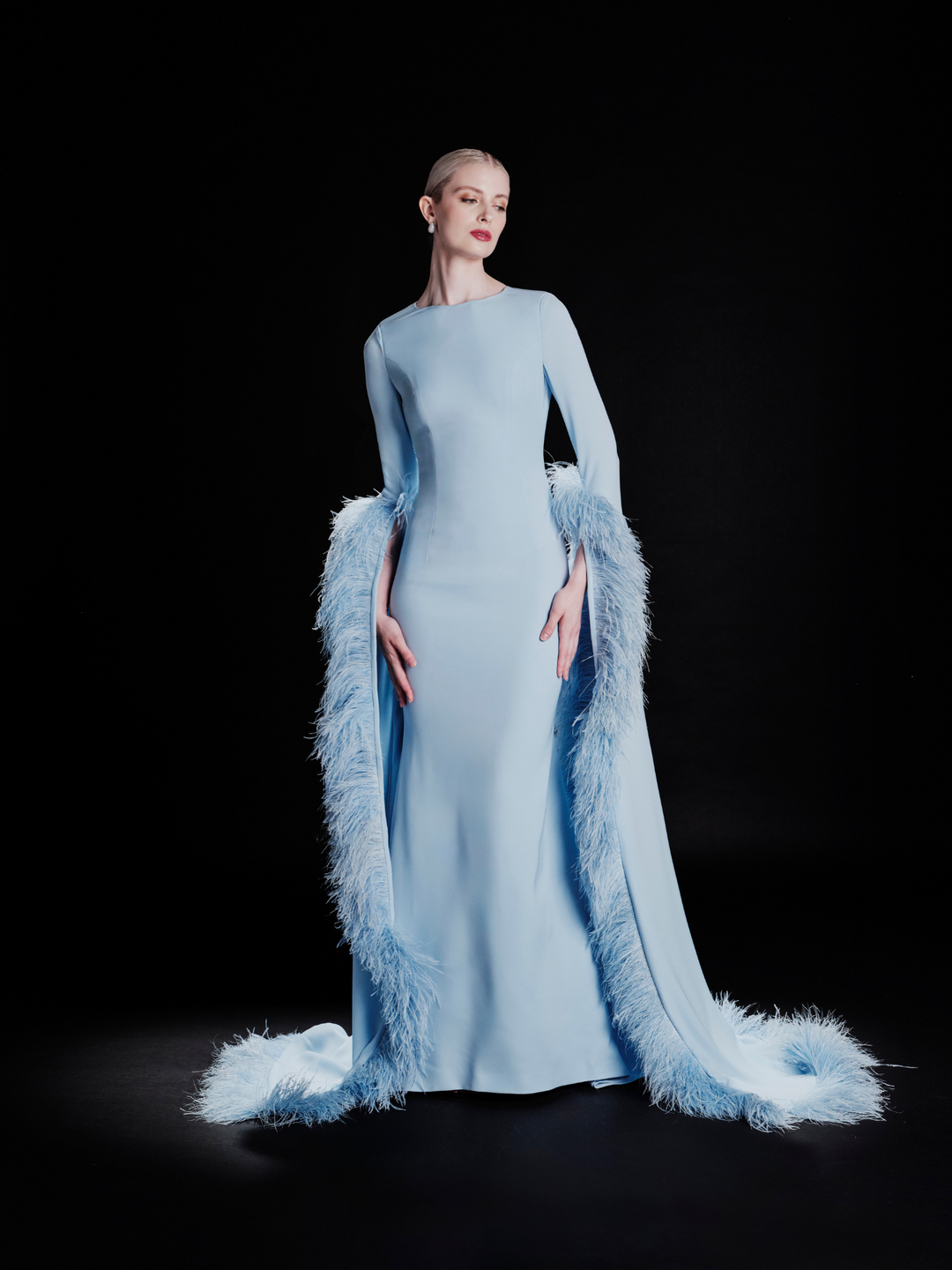 Nova Dress | Light blue feather dress Moonmains GCC Nova Dress | Light blue feather dress Moonmains GCC