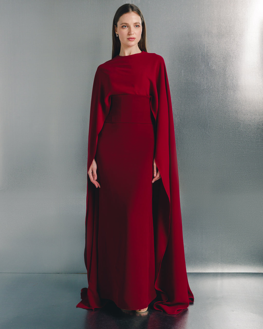 Shop the Veriana cape maxi dress | MoonMains Moonmains GCC Shop the Veriana cape maxi dress | MoonMains Moonmains GCC
