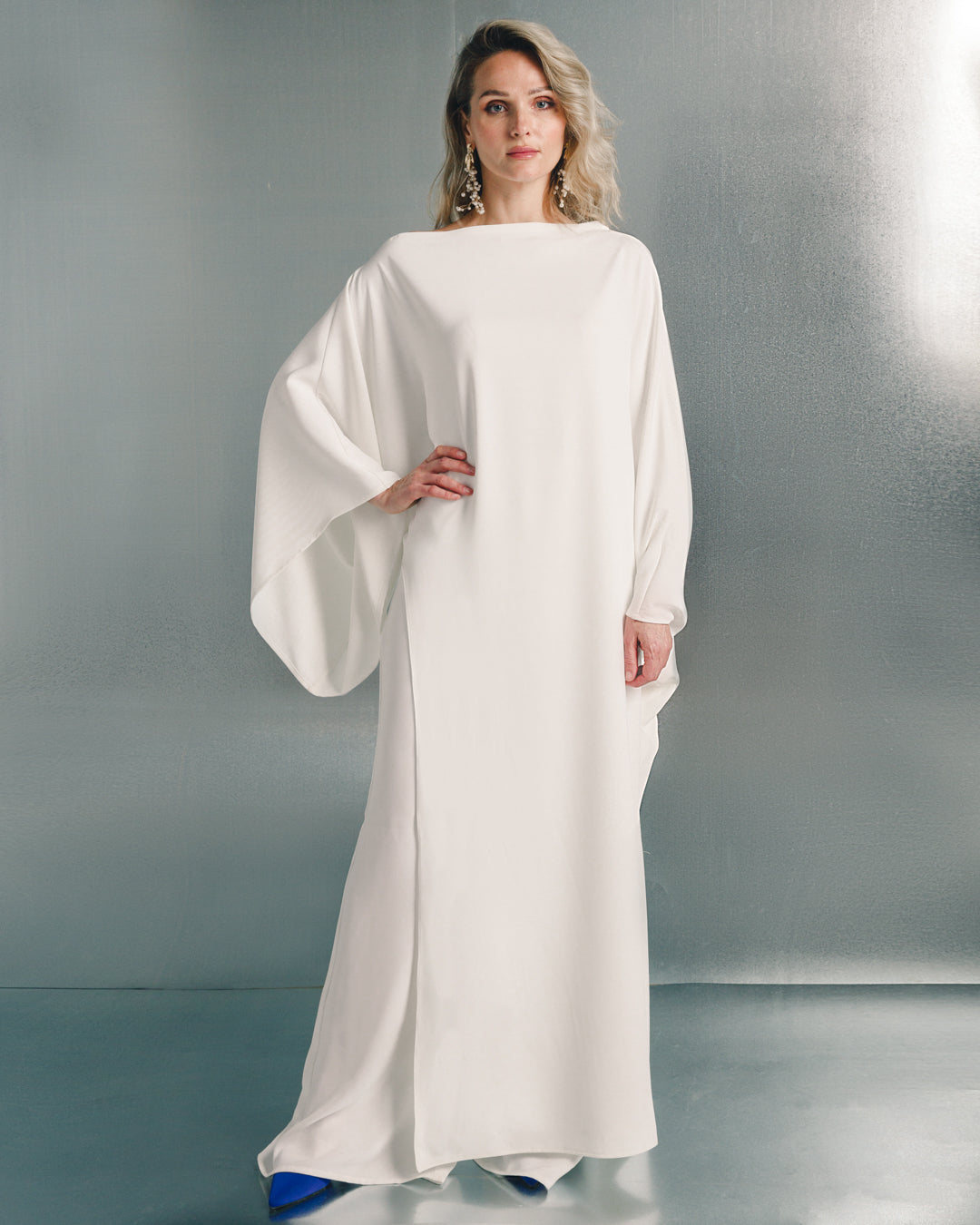 Caped loose neck crepe set