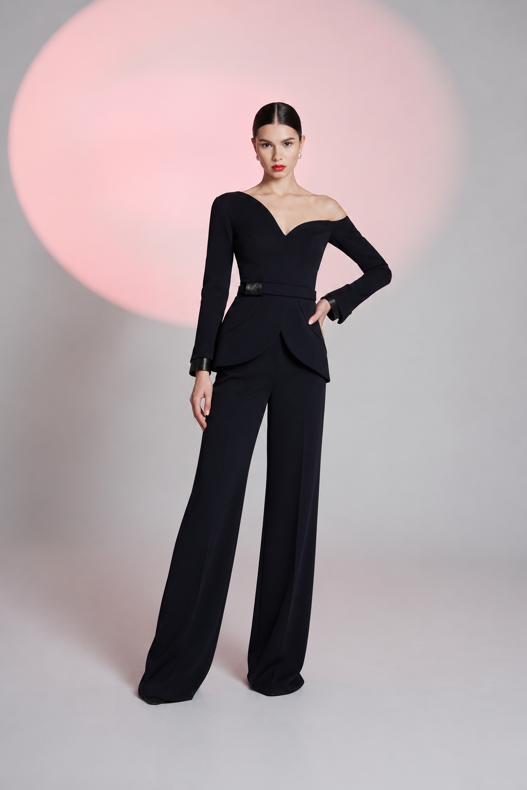 Asymmetric Elegance Couture Suit