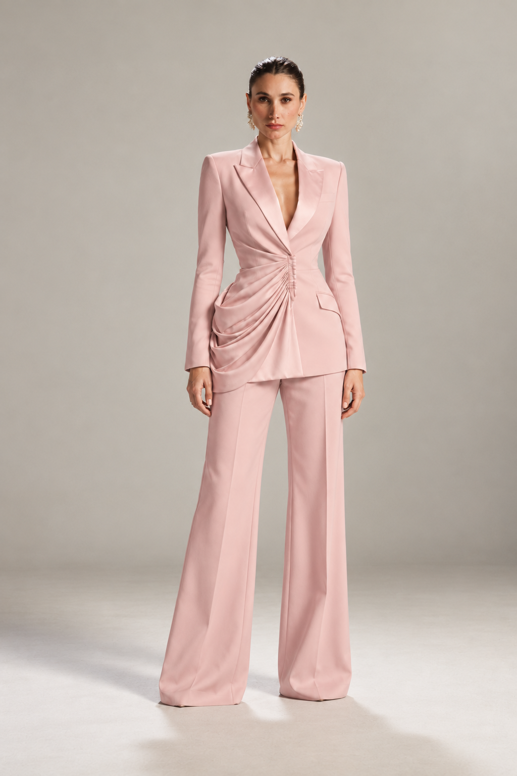Adriana Draped Crepe Suit