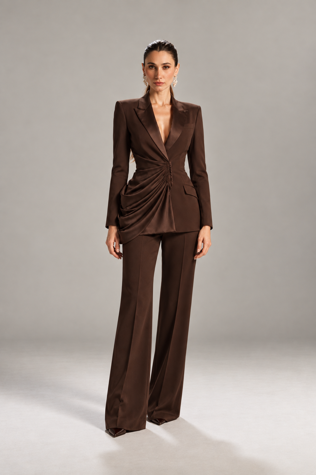 Adriana Draped Crepe Suit