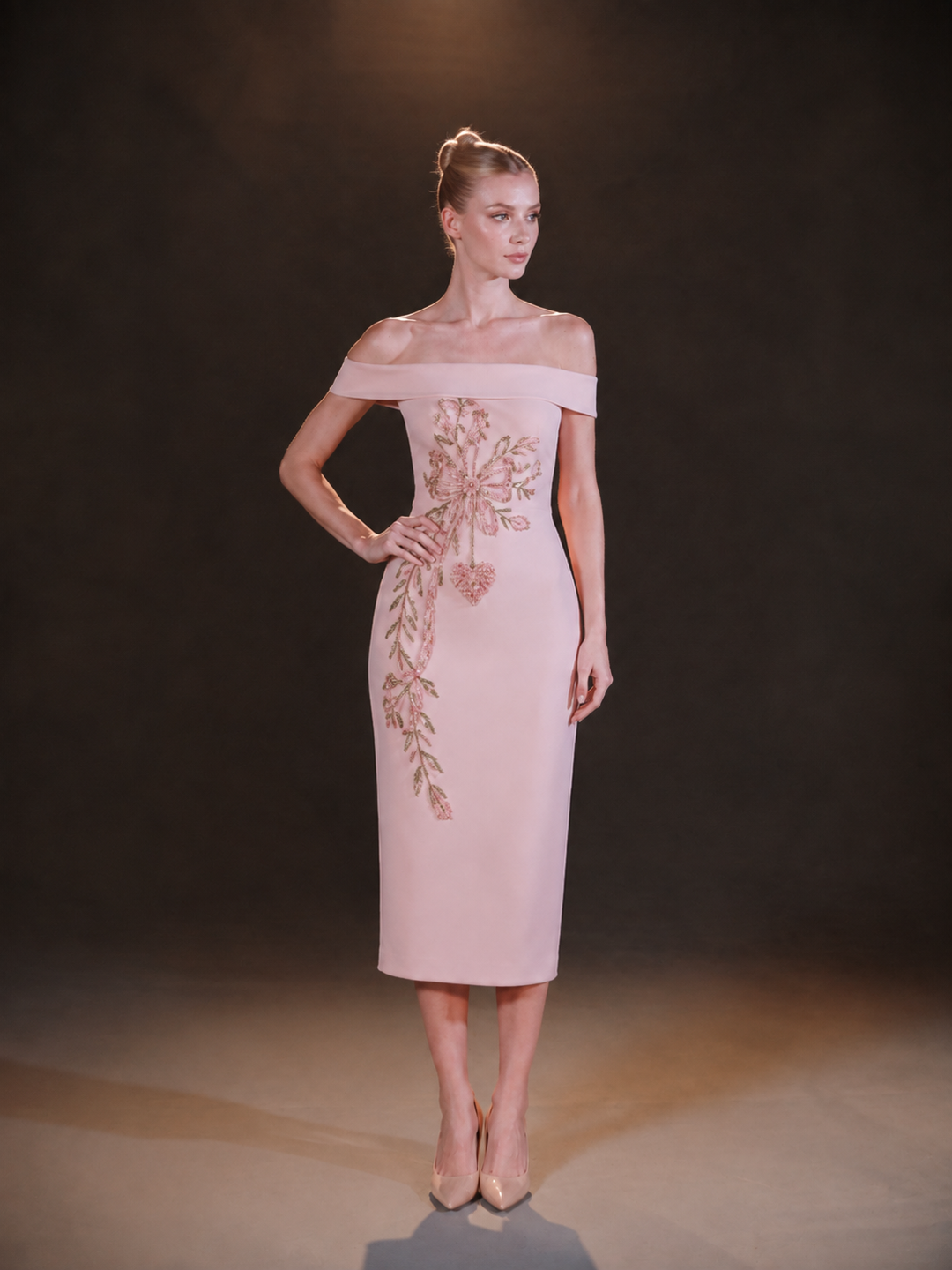 BLUSH FLEUR MIDI DRESS