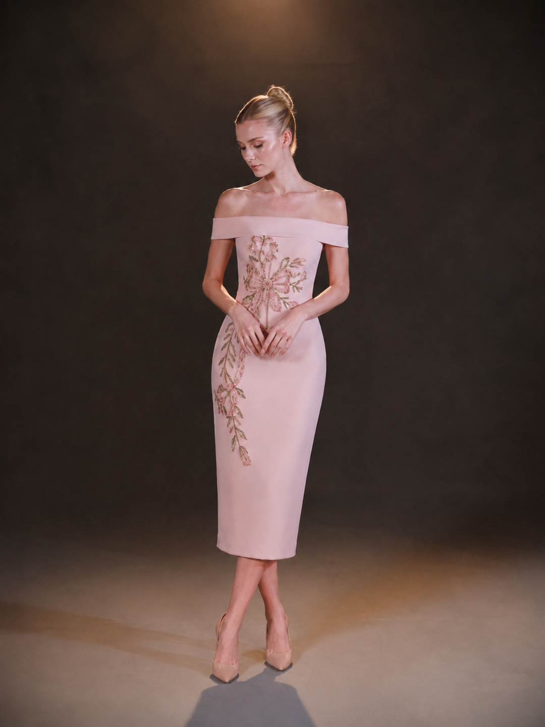 BLUSH FLEUR MIDI DRESS