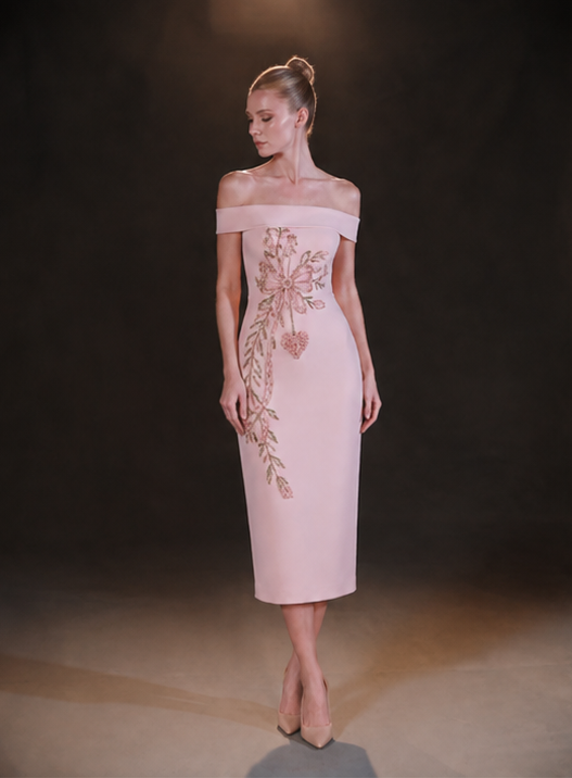 BLUSH FLEUR MIDI DRESS