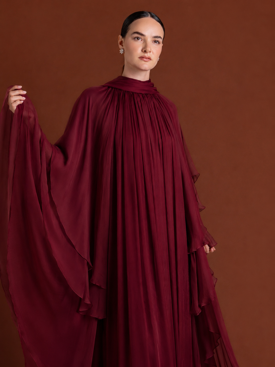 Blura Ruffled Maxi Dress in Silk-chiffon