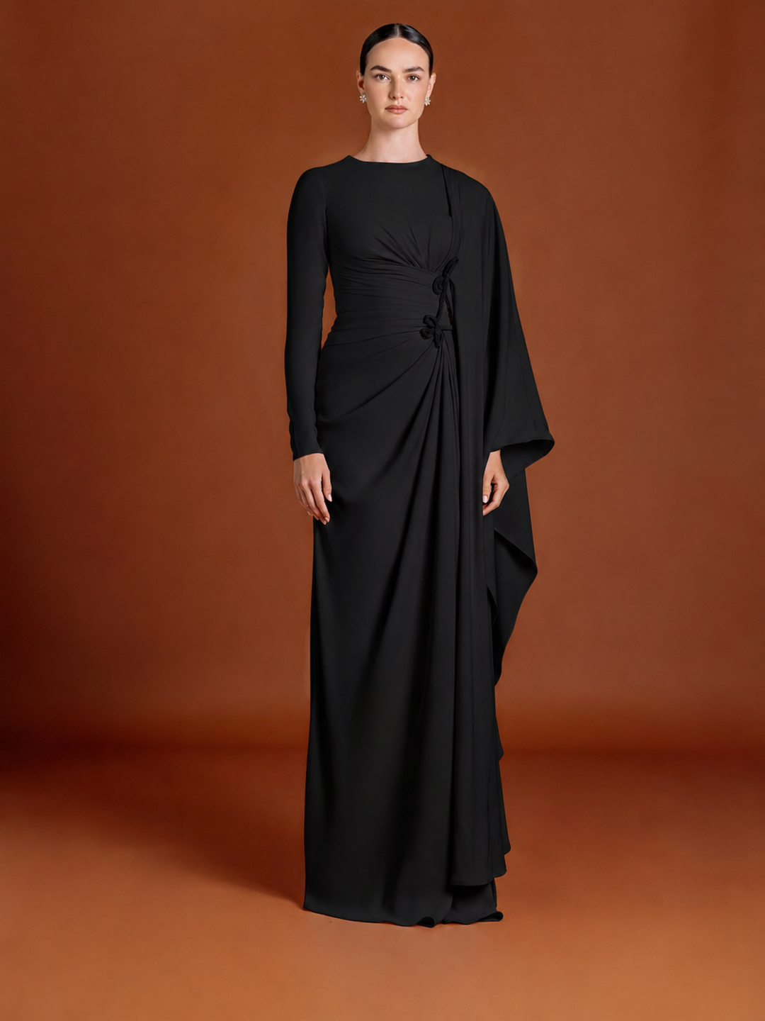 Braided Maxi Dress in Crepe