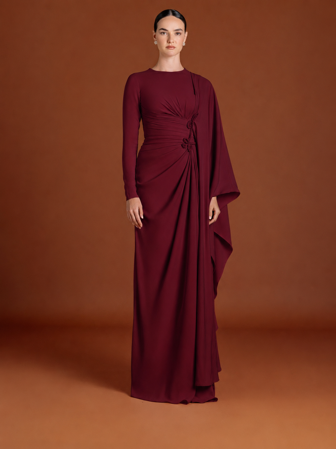 Braided Maxi Dress in Crepe
