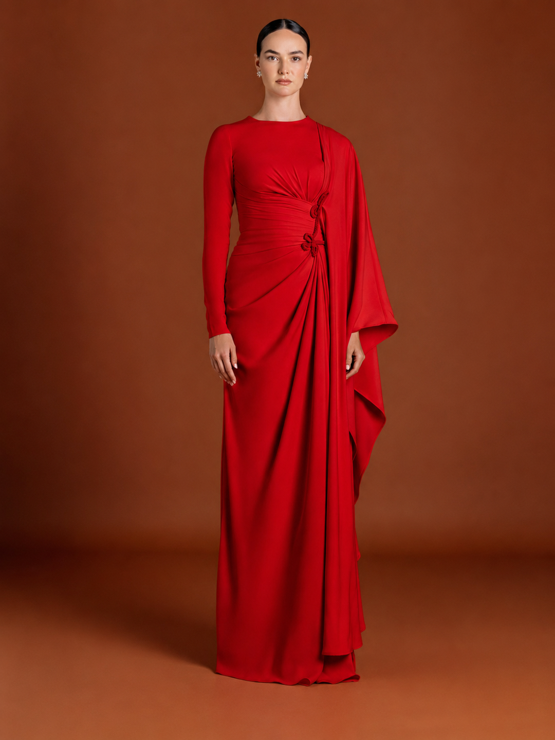 Braided Maxi Dress in Crepe