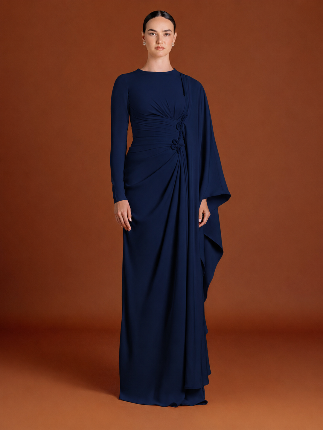 Braided Maxi Dress in Crepe