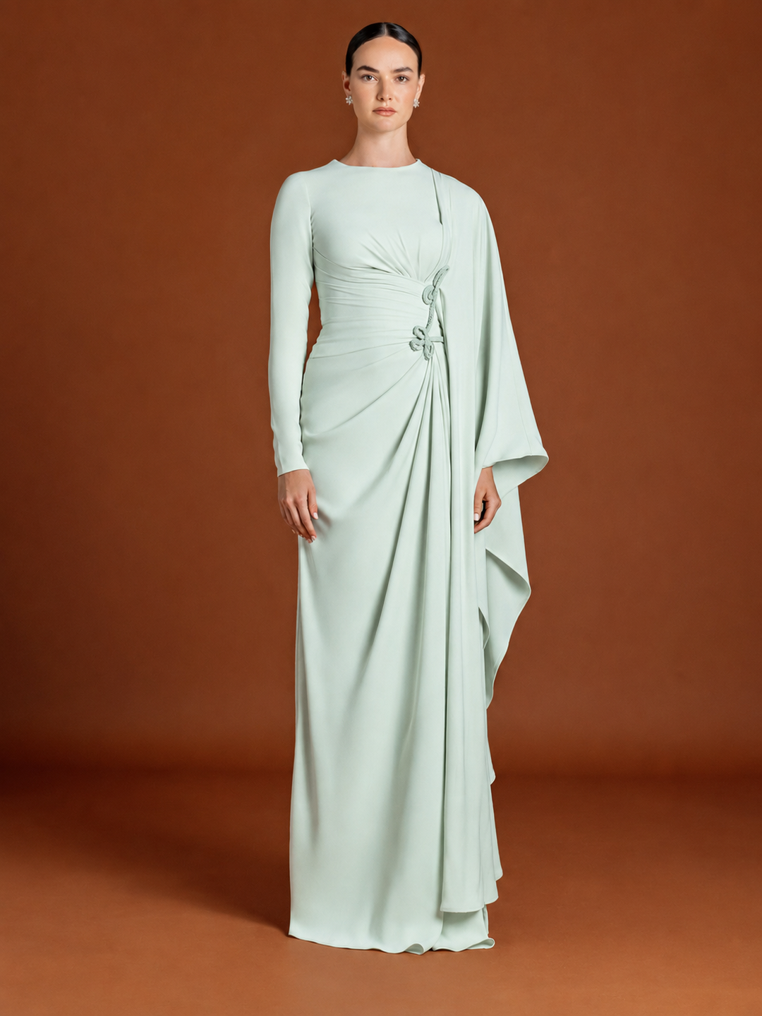 Braided Maxi Dress in Crepe