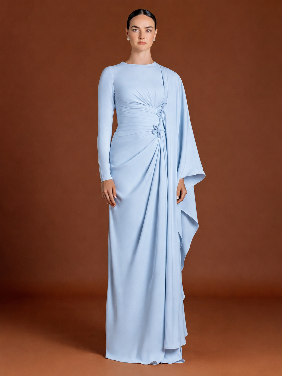 Braided Maxi Dress in Crepe