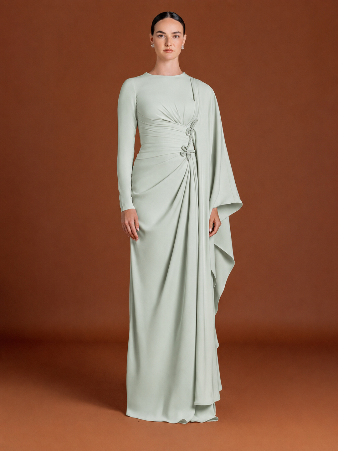 Braided Maxi Dress in Crepe