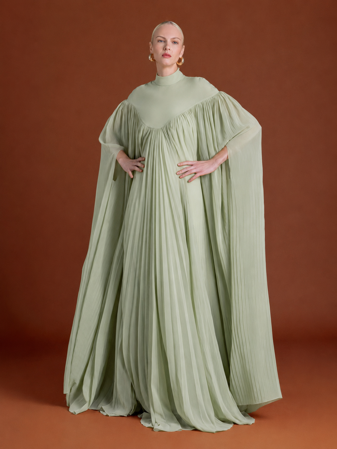 Rima Plisse Gown Dress
