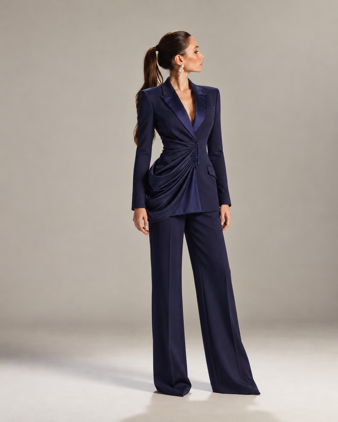 Adriana Draped Crepe Suit