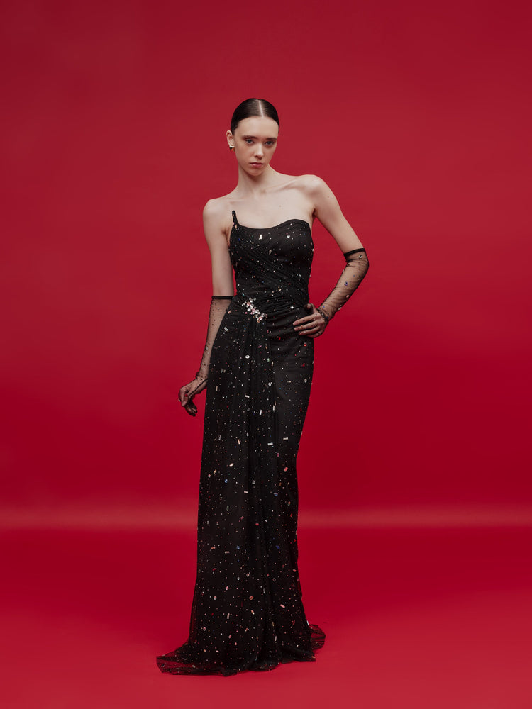 sequin moon dress Black NastyGal Moon and Stars Sequin Fringe Dress