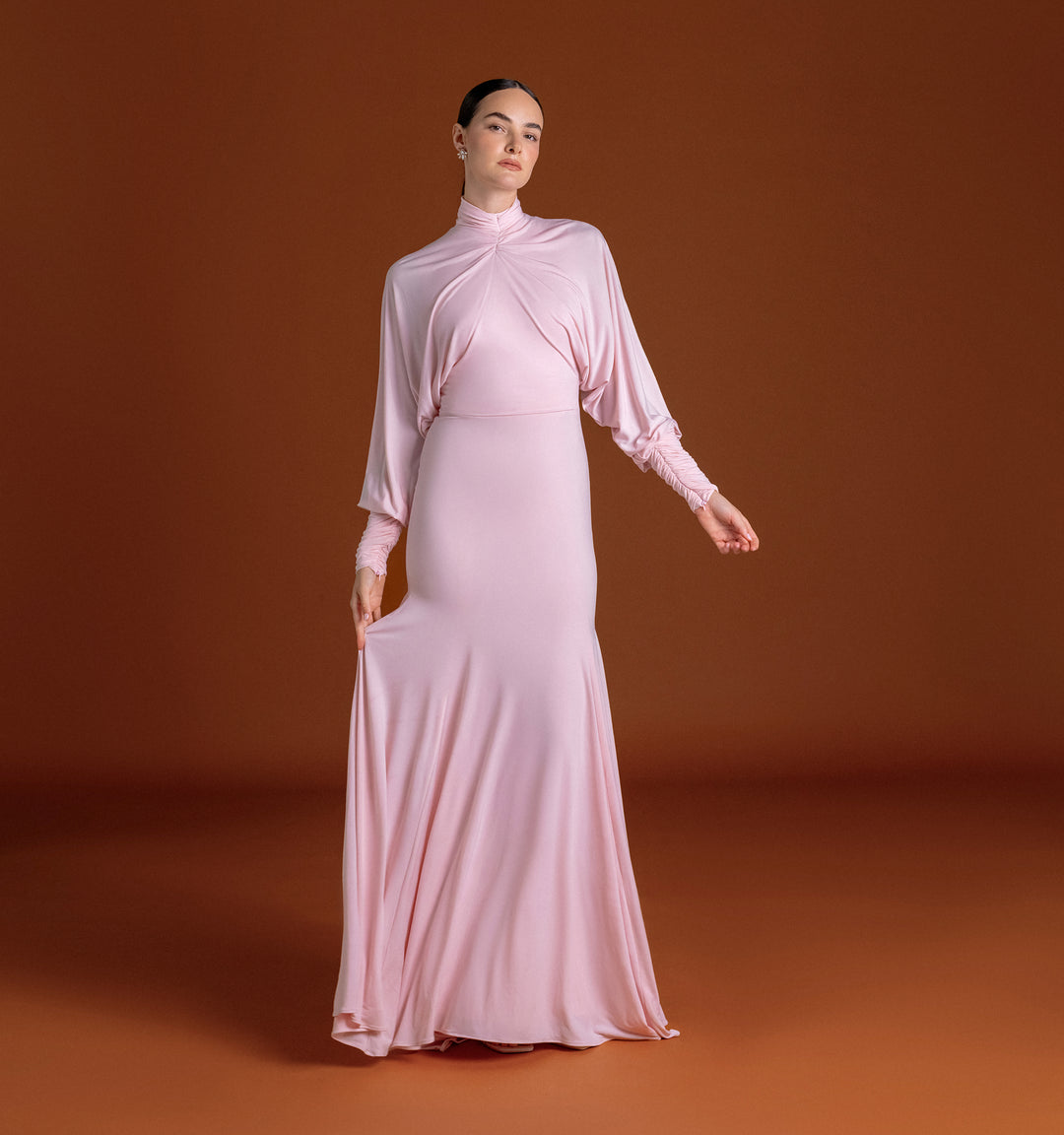 Mera Gathered Dress in Jersey