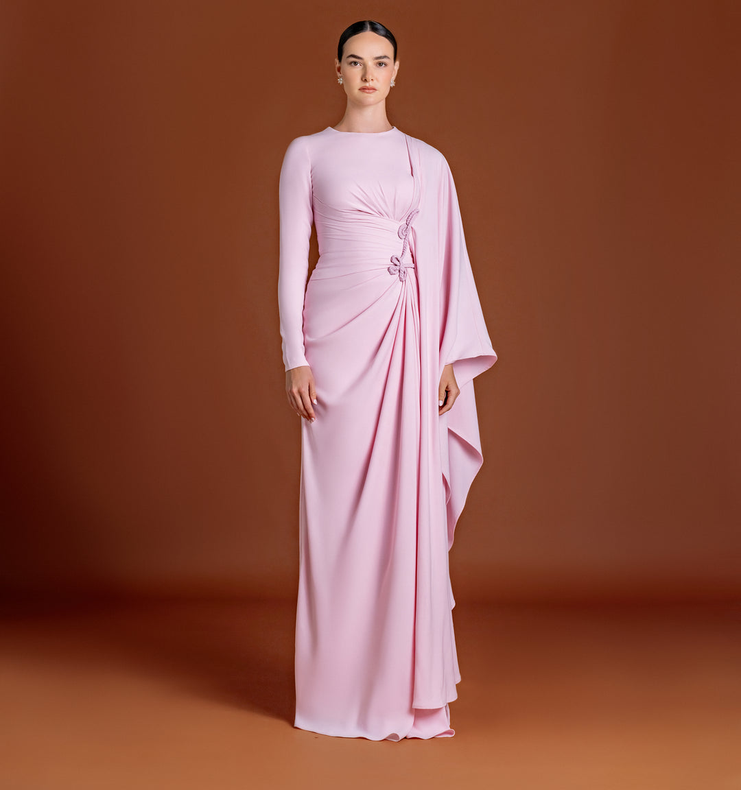 Braided Maxi Dress in Crepe