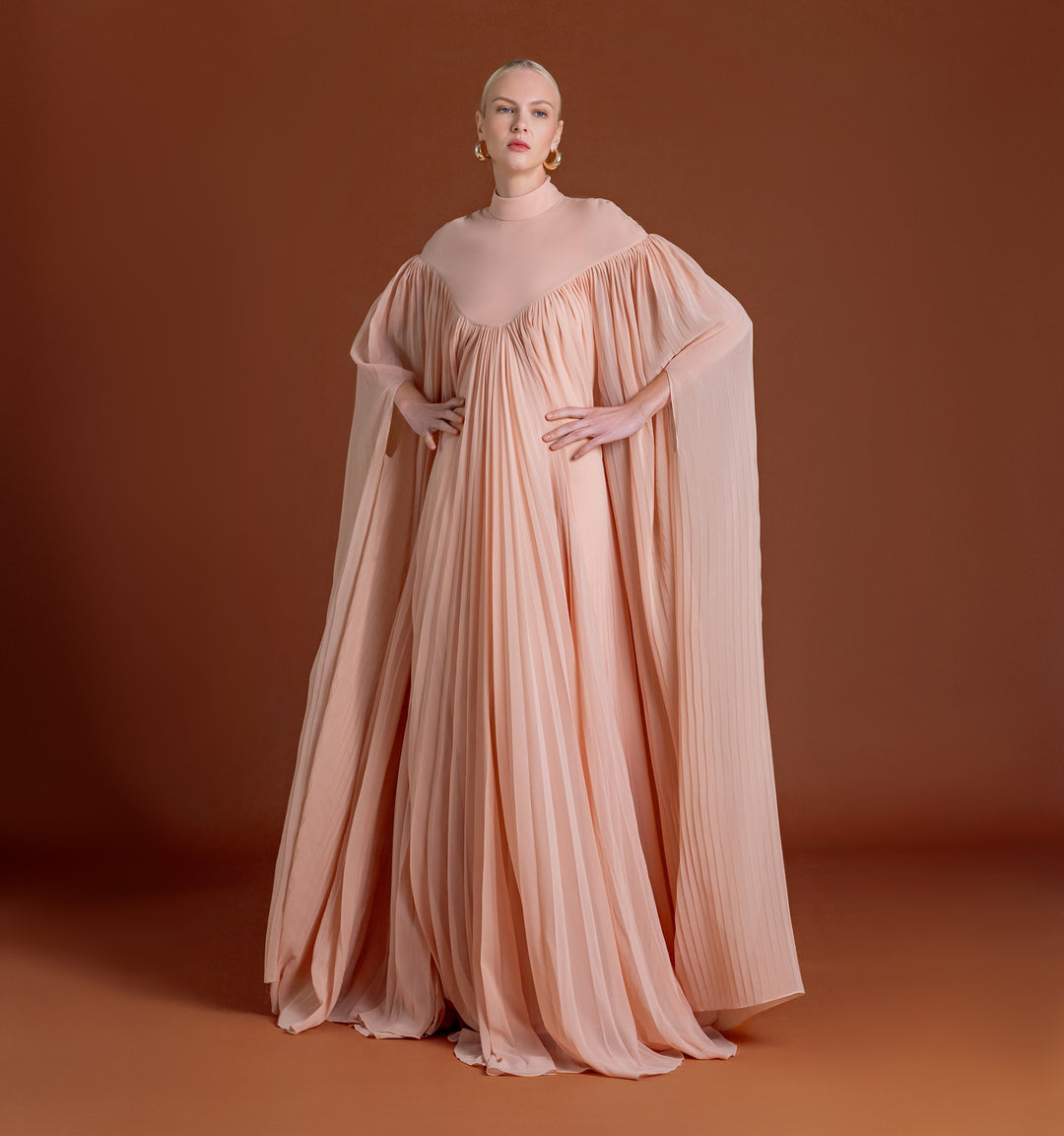 Rima plisse gown dress