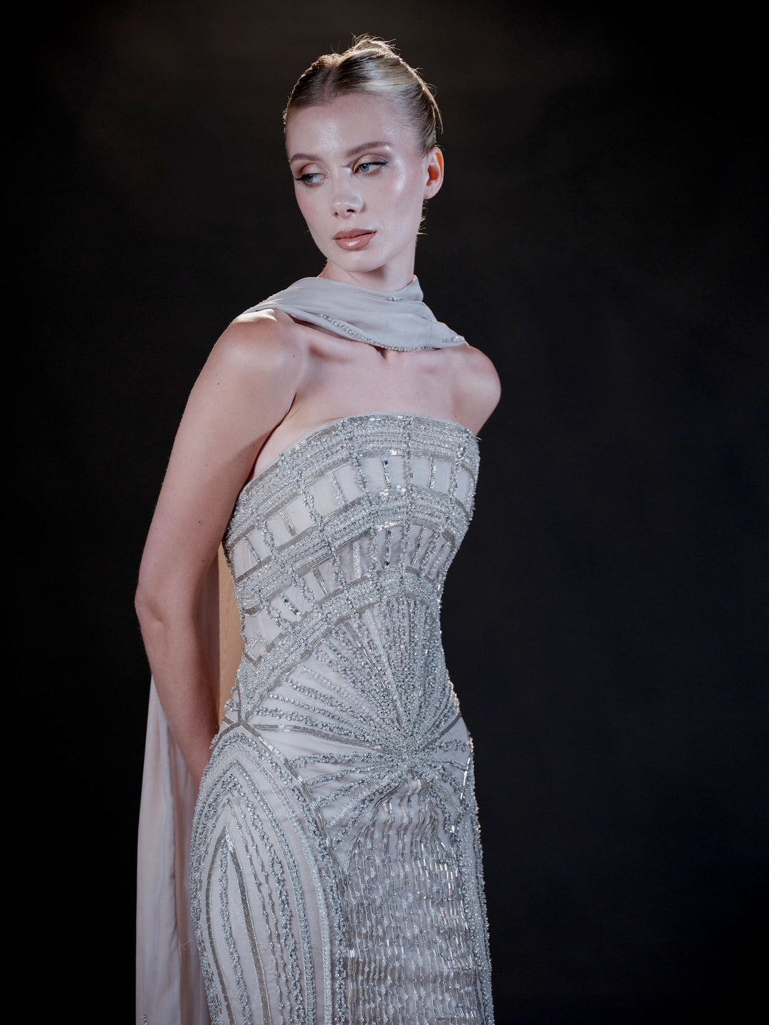 Elarienne Crystal Cape Dress