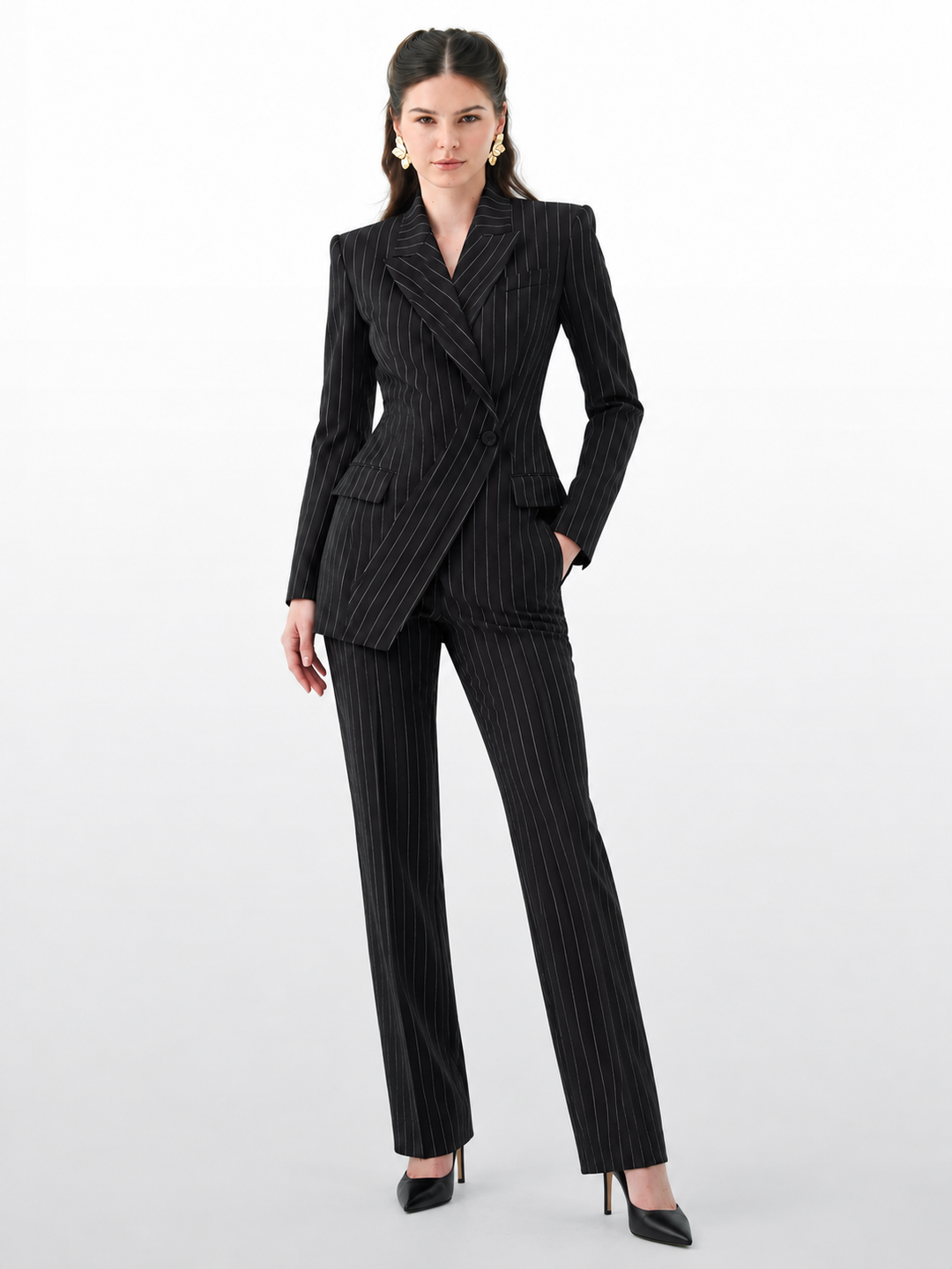ANDRA NOIR PINSTRIPE SUIT