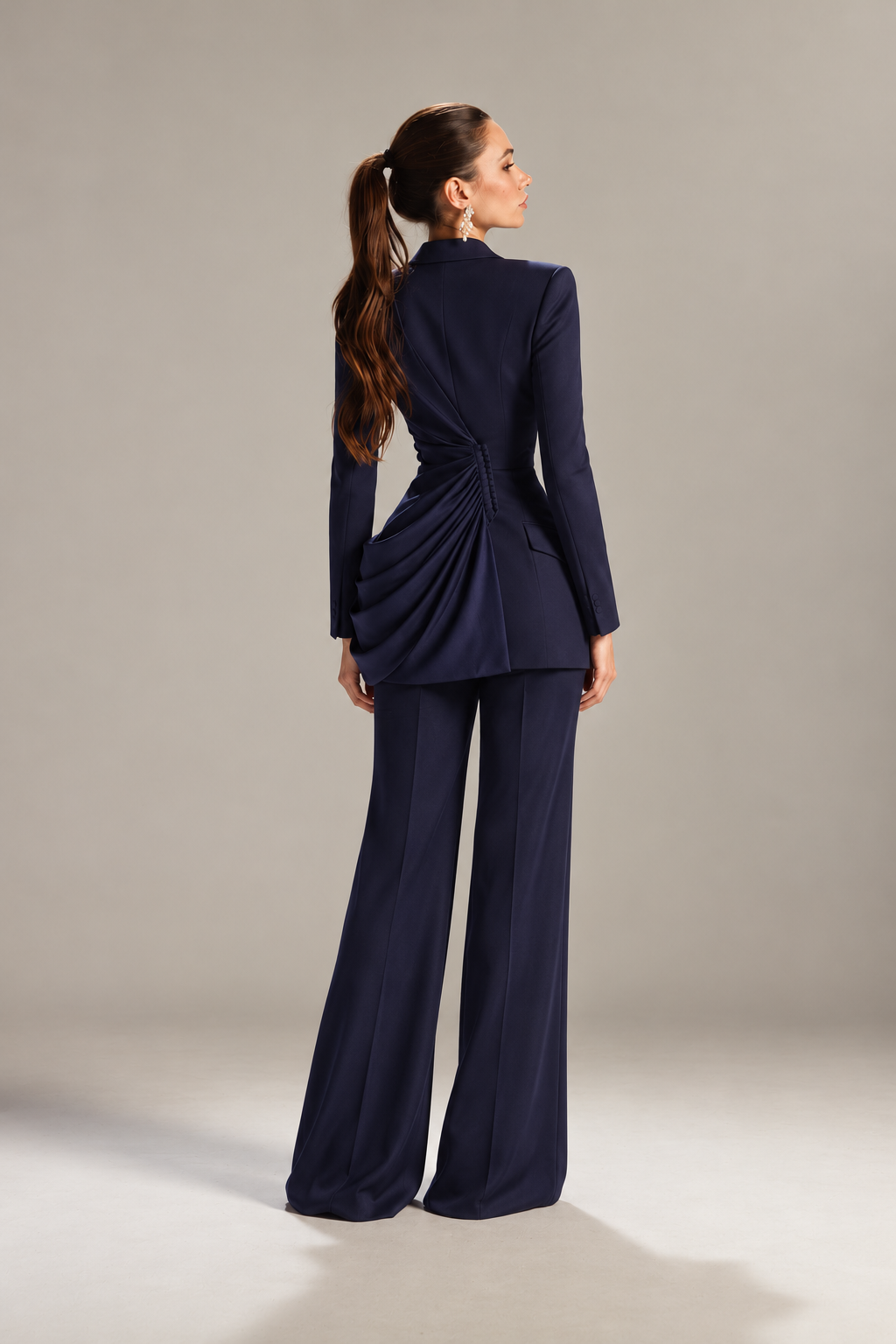 Adriana Draped Crepe Suit