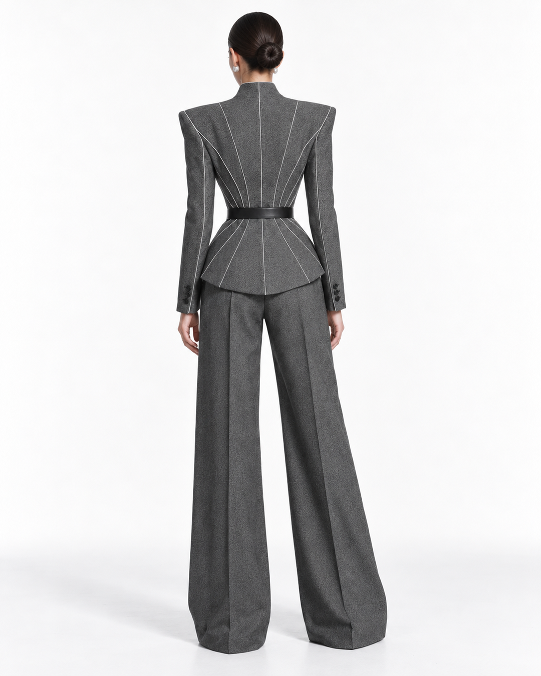 Sculpted Jacquard Couture Suit