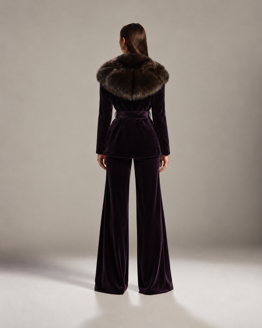 Amethyst Fur-Trimmed Velvet Suit