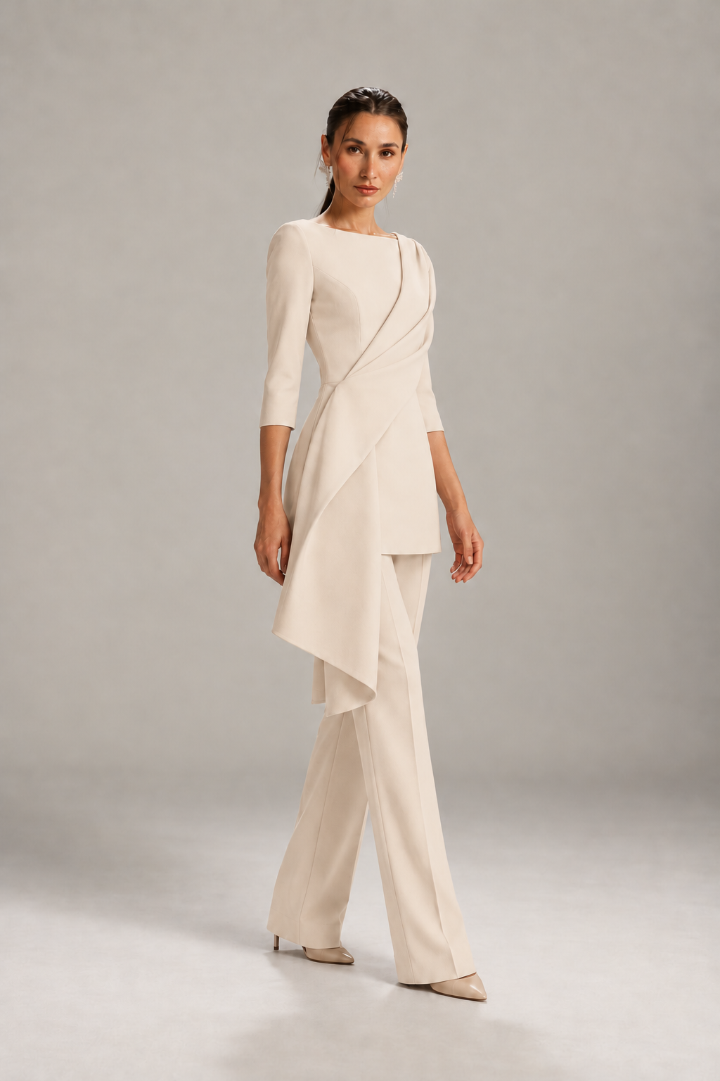 CASCADE DRAPED SUIT