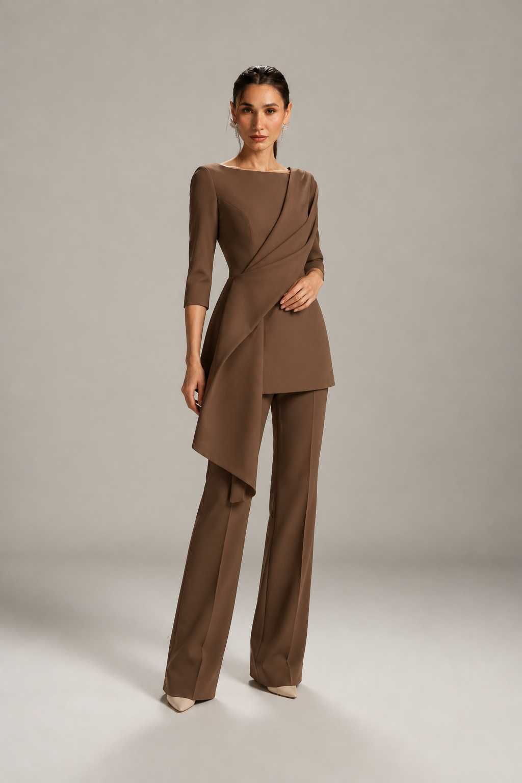 CASCADE DRAPED SUIT