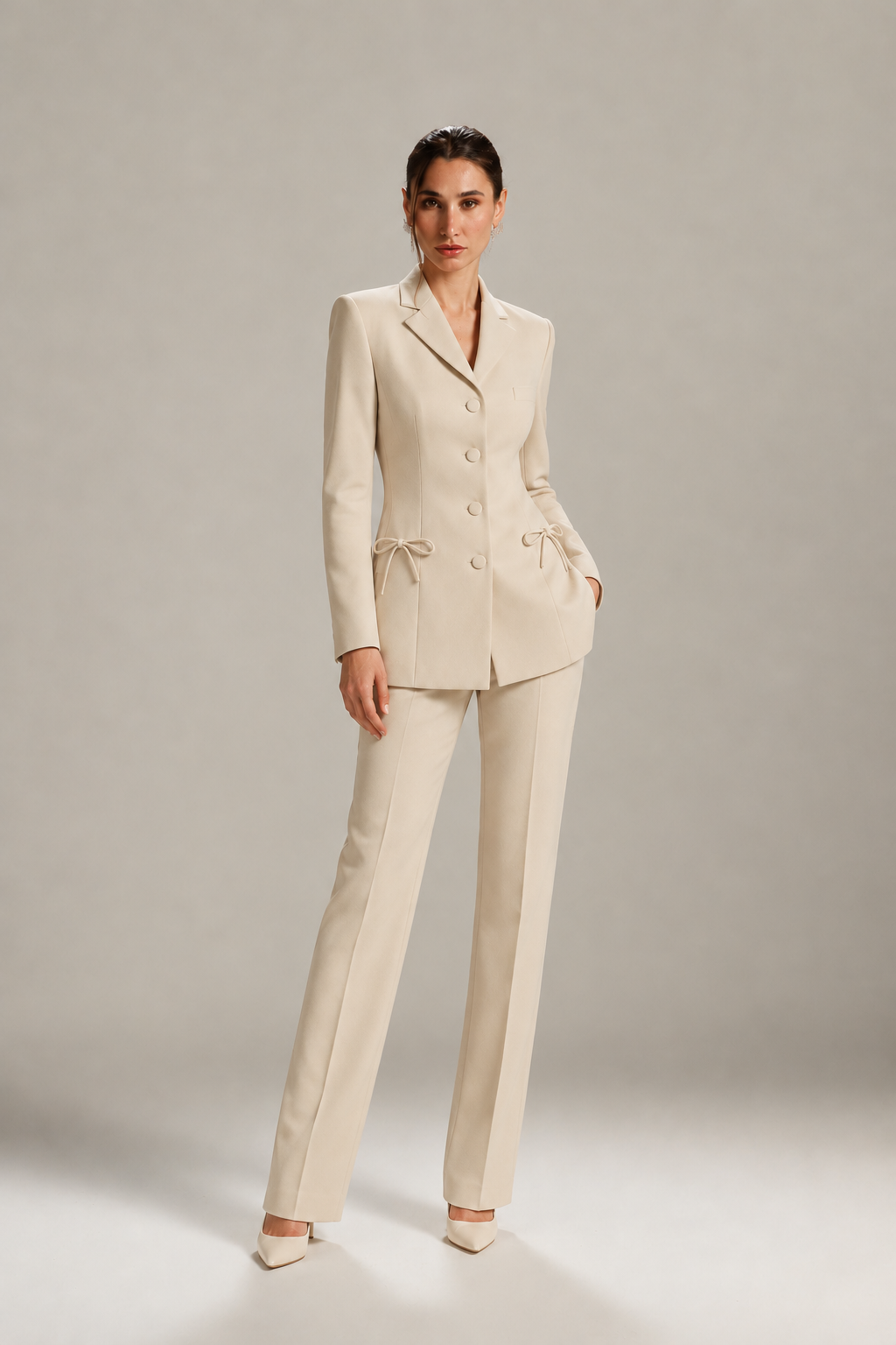 L’ALLURE BOW-DETAIL SUIT