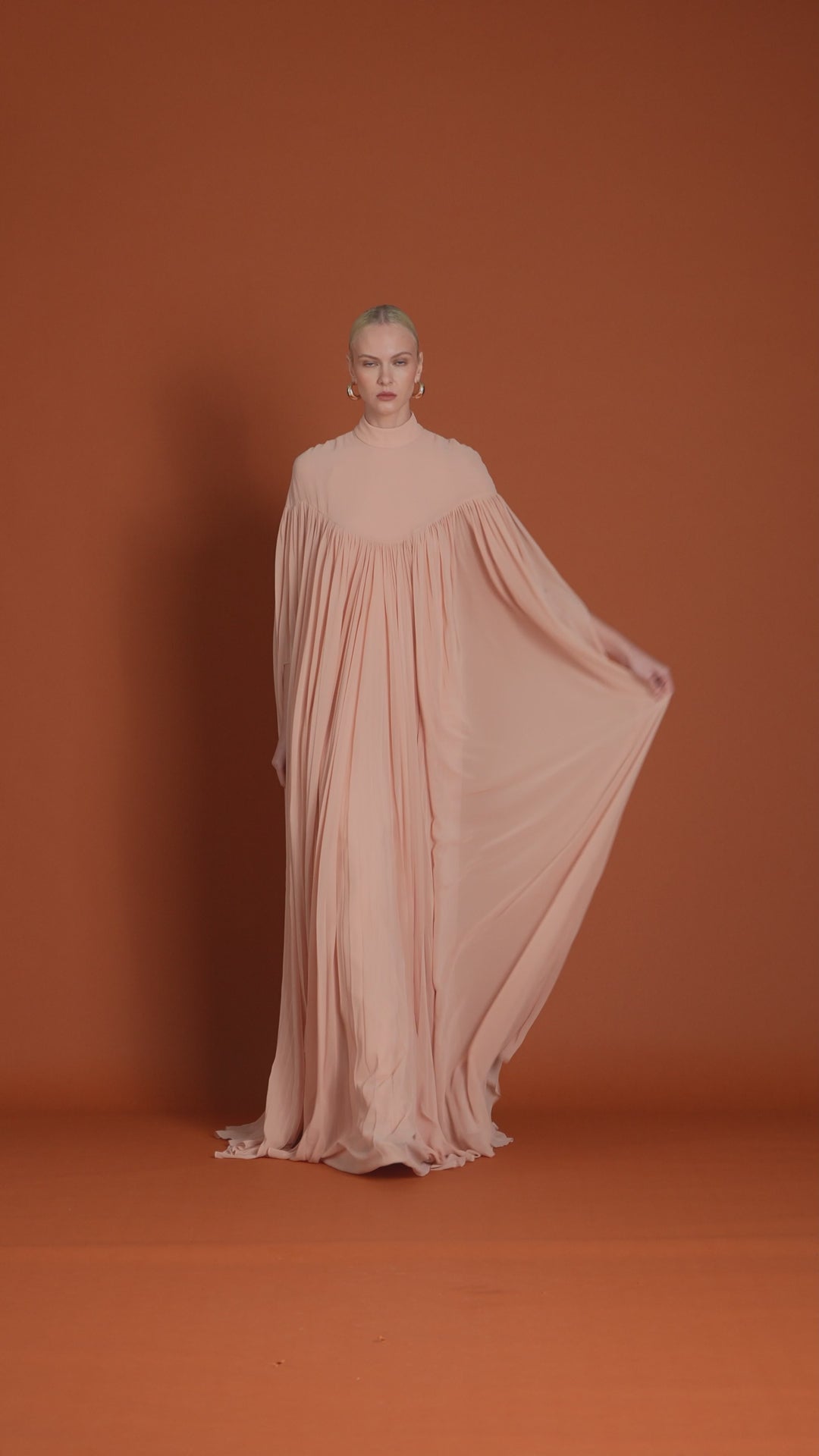 Rima plisse gown dress