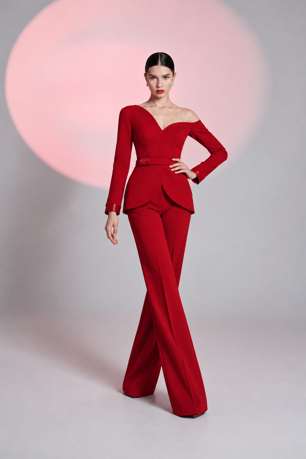Asymmetric Elegance Couture Suit