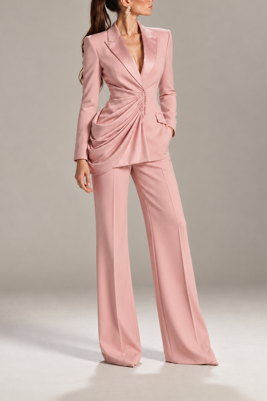 Adriana Draped Crepe Suit