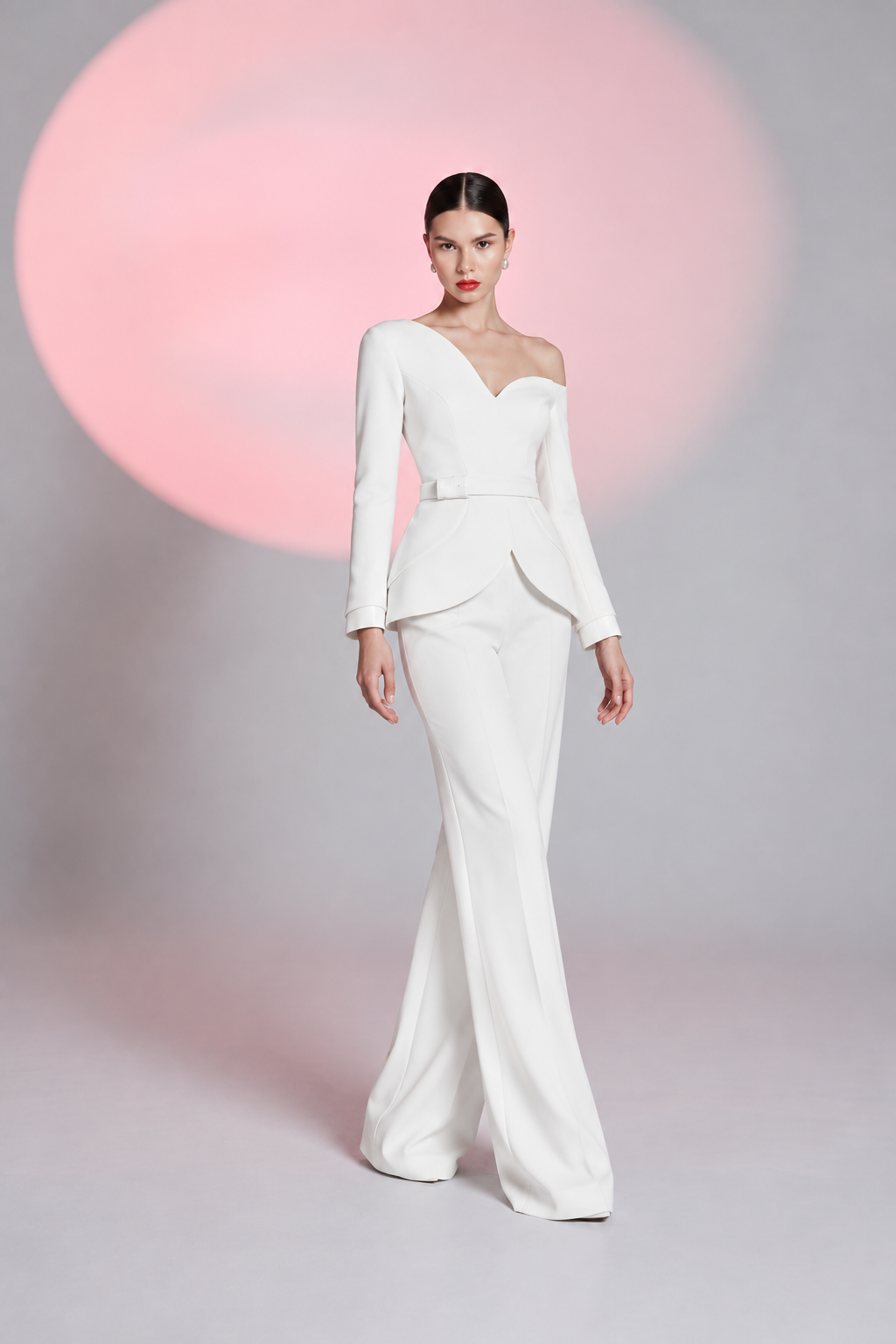 Asymmetric Elegance Couture Suit