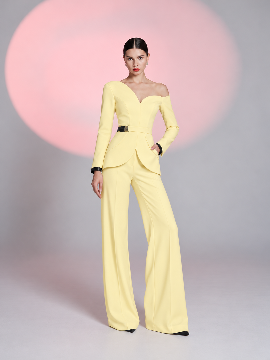 Asymmetric Elegance Couture Suit